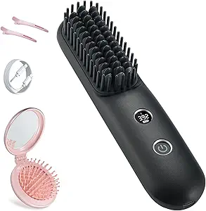 2-in-1 LCD Screen Cordless Hair Straightener & Curler